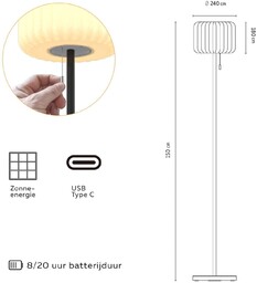 Calex Lampa stojąca LED Calex, IP44, włącznik pociągany