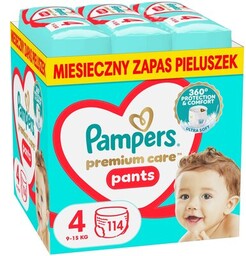 PAMPERS Pieluchomajtki Premium Care Pants 4 (114 szt.)