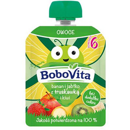 BoboVita Mus banan, jabłko, truskawki, kiwi, 80 g
