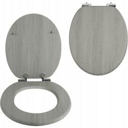 Deska Sedesowa Do Wc Szara Wolnoopadająca Faktura Drewna