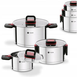 Zestaw Garnków Indukcja ze Składanymi Uchwytami Stalowe Tadar