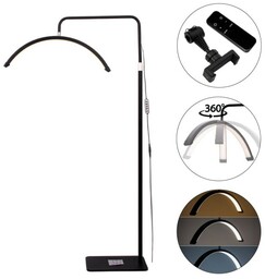 Lampa kosmetyczna LED łuk 30W podłogowa bezcieniowa czarna