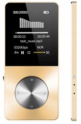 Odtwarzacz MP4 T1 16GB głośnik microSD MP3 złoty