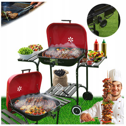 Grill Ogrodowy Węglowy Z Pokrywą Na Kółkach VL02