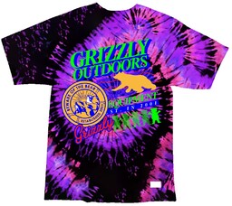 koszulka GRIZZLY - Neon Trail Ss Tee Tdye