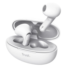 Trust Yavi ENC Douszne Bluetooth Biały Słuchawki bezprzewodowe