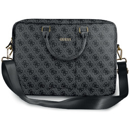 Skórzana torba na laptopa Guess 15", szara, 4