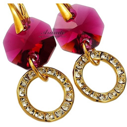 Kryształy Special Kolczyki Ruby Złote Srebro