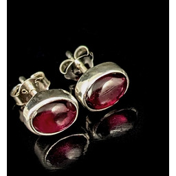 Pakamera Kolczyki srebrne burgundowe granaty
