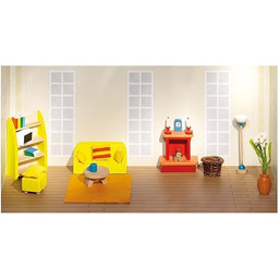 Puppenmöbel Wohnzimmer: Sofa L= 11,5 cm, Buchenholz und