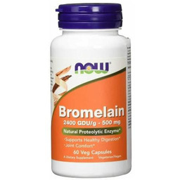 NOW FOODS Bromelaina 500 mg 2400 GDU/g, 60