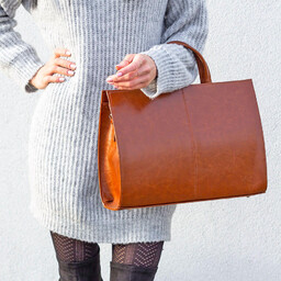 Skórzana damska aktówka DAN-A T19 camel