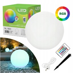 Lampa Solarna Ogrodowa Led RGB+3000K Lampion 30cm Pilot