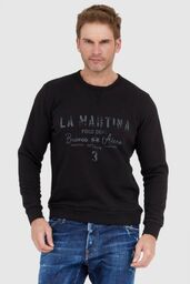 LA MARTINA Czarna bluza męska z vintage logo,