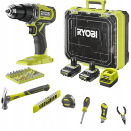 Ryobi Zestaw Wiertarko- wkrętarka RPD18+ akcesoria
