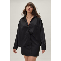 NASTYGAL PLUS SIZE SPÓDNICA SATYNOWA GUZIKI 46 OFH