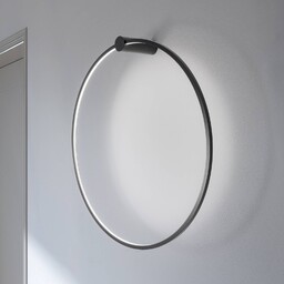 Milagro Lighting Kinkiet LED Saturno, czarny, Ø 80