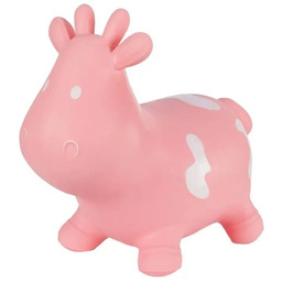 Gumowy skoczek Hoppimals krówka różowa + pompka