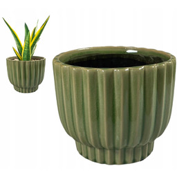 Doniczka Zielona 18CM połysk okrągła osłonka donica