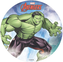Dekoracyjny opłatek tortowy Hulk Avengers - 20 cm