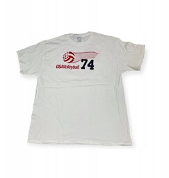 Koszulka t-shirt męski biały USA Volleyball 74 XL