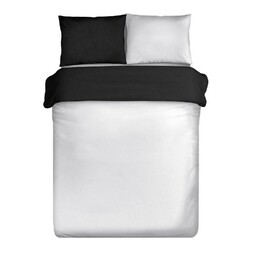 Eurofirany Pościel satynowa 220x200 biała czarna dwustronna Nova