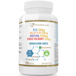 PROGRESS LABS B12 500mcg B6 50mg Biotyna 2500mcg