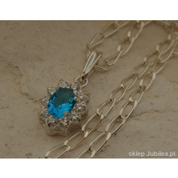 ANDAMAN - srebrny wisiorek z akwamarynem cyrkonie