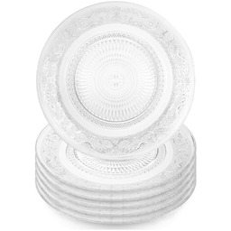Talerze obiadowe płytkie szklane 25 cm 6 szt.