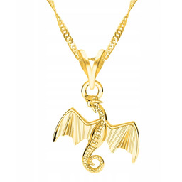 Złoty Naszyjnik Smok Dragon Magiczny Legendarne Smoczysko SREBRO