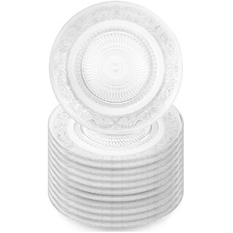Talerze obiadowe płytkie szklane 25 cm 12 szt.