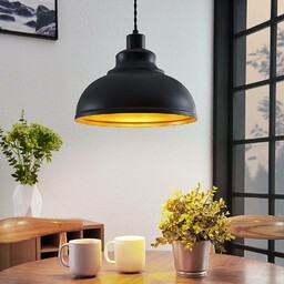 Lindby Lampa wisząca vintage Albertine, metal, czarna