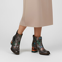 Laura Vita Kolorowe Botki Eleganckie Obuwie Damskie