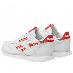 Reebok CL Lthr Sportowe Białe Buty Z Czerwonymi