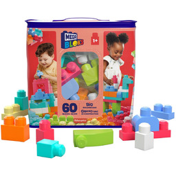 Fisher-Price Mega Bloks, Klocki 60 elementów Torba różowa,
