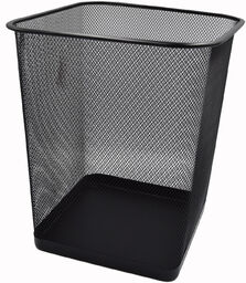 Czarny metalowy kwadratowy kosz siatkowy 20 litrów