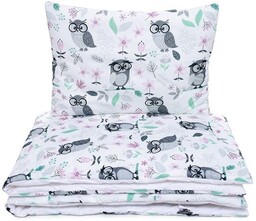 Komplet pościeli z wypełnieniem 80x100 cm MĄDRE SOWY