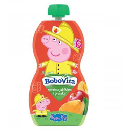 BOBOVITA Peppa Pig Mus Morela, jabłko, gruszka, 100g