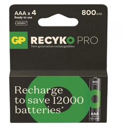 GP Battery Akumulatorki R03/AAA Ni-MH 800mAh blister 4szt.
