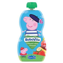 BOBOVITA Świnka Peppa Mus Truskawka, wiśnia, banan, 100g
