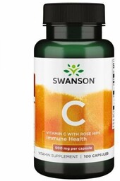 SWANSON Vitamin C with Rose Hips (100 kaps.)