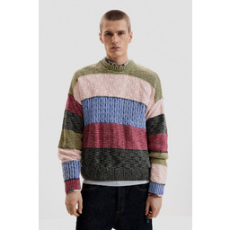 Sweter z dzianiny z przeszyciami