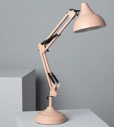 Lampka biurkowa Flexo metalowa pastelowa różowa