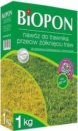 BIOPON Nawóz do trawnika przeciw żółknięciu 1kg granulat
