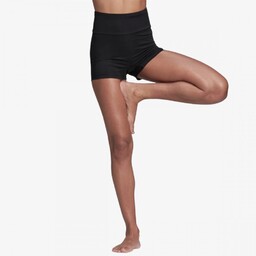 Szorty Treningowe Adidas Damskie Wysoki Stan Czarne Joga