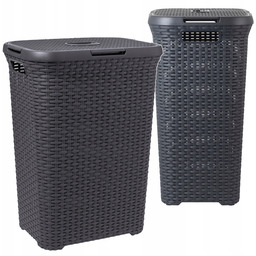 Kosz Na Pranie Bieliznę 60L Curver Ciemny Szary