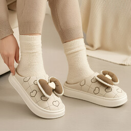 Filippo Beżowe Kapcie Ciepłe Damskie Buty Po Domu