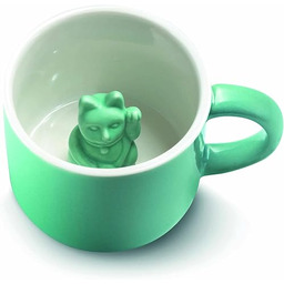 MANEKI NEKO Lucky Mug Turquoise Filiżanka z machającym
