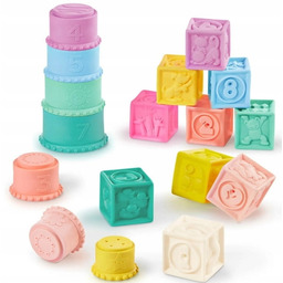 B.Toys Miękkie Kubeczki i Klocki Sensoryczne 2w1 BX2401