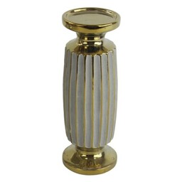 Świecznik ceramiczny złoto-szary wys. 25,5 cm